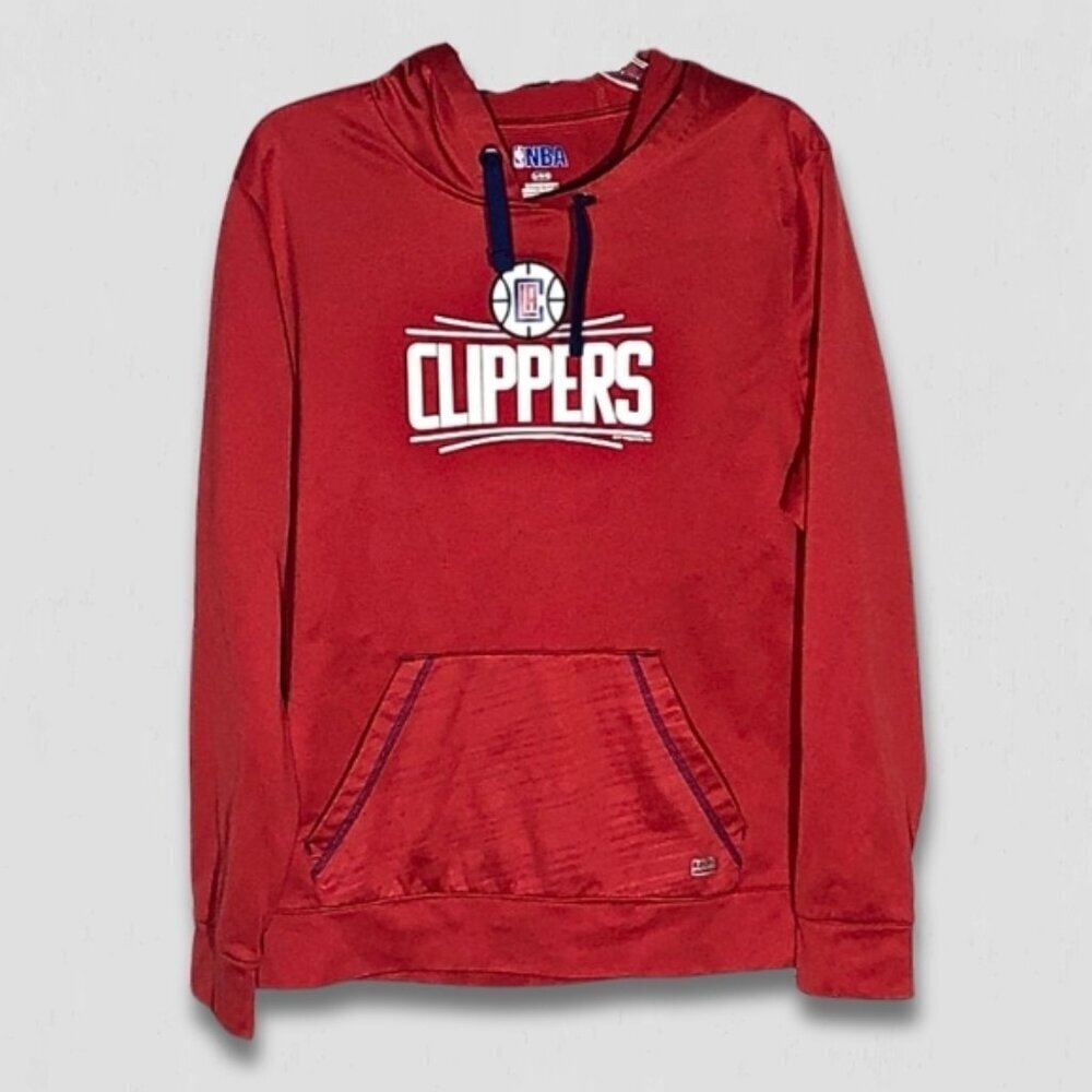 NBA LA Clippers red hoodie fleece-lined basketball fan's apparel activewear YL